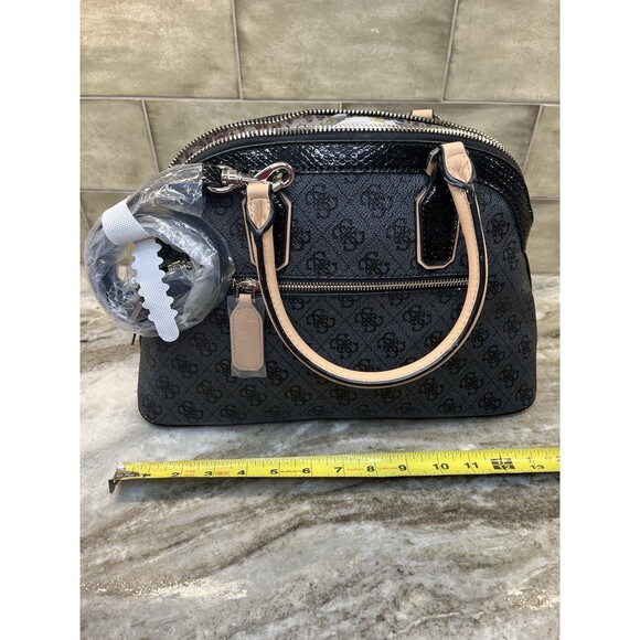 Guess Women's Cheatin' Heart Dome Satchel Black Leopard SL481207 Logo Charm READ - Picture 4 of 16